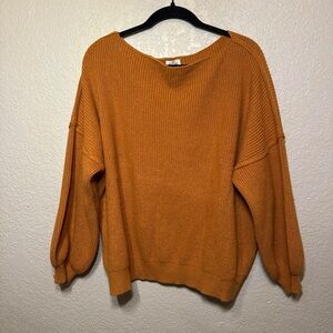 Vibrant Gold Women's Wide Neck Sweater